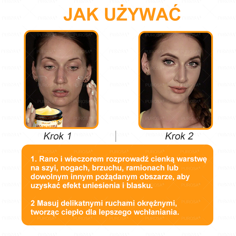 Wyprodukowany i wysłany z Polski 🌸PUROSA® Krem z jadem pszczelim do regeneracji skóry🔥🔥 OSTATNI DZIEŃ – 80% ZNIŻKI!