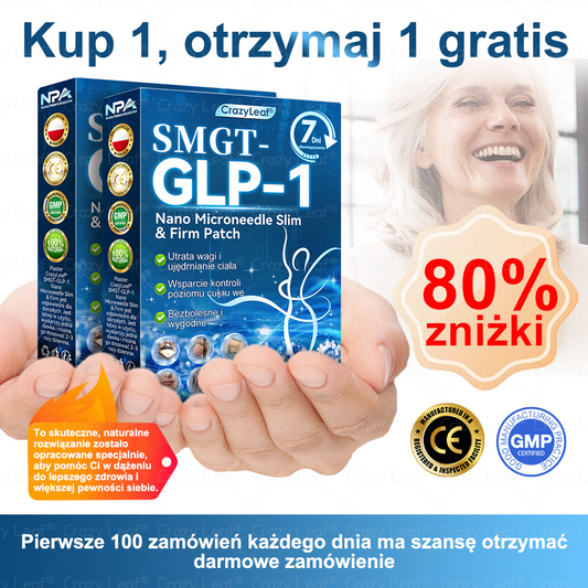 Klinicznie potwierdzone｜Oficjalny sklep｜𝐶𝑟𝑎𝑧𝑦𝐿𝑒𝑎𝑓® SMGT- GLP-1 Nano Microneedle Slim& Firm Patch｜Działa na otyłość, wiotką skórę, nadciśnienie, cukrzycę, stłuszczenie wątroby, bóle stawów,  bóle ciała i inne dolegliwości