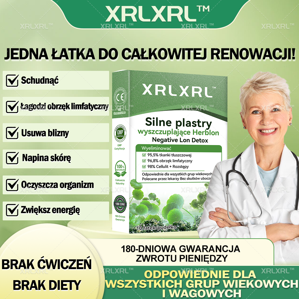 波兰XRLXRL™ Potężna HerbIon Negatywna Jonowa Detox Plaster Odchudzający - Rekomendowane przez ASMBS