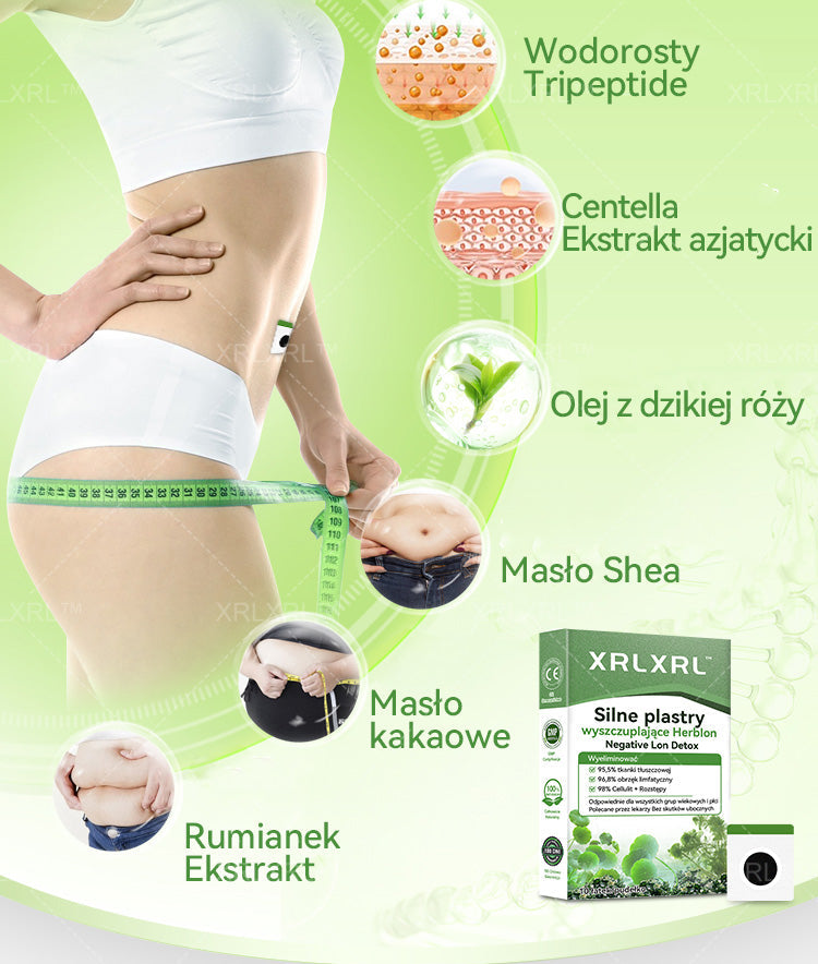 波兰XRLXRL™ Potężna HerbIon Negatywna Jonowa Detox Plaster Odchudzający - Rekomendowane przez ASMBS