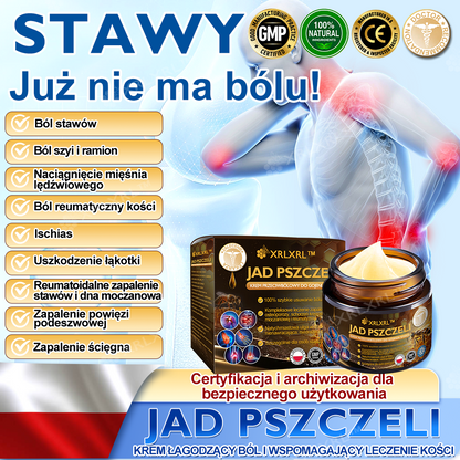 [Oficjalny sklep] XRLXRL™ Krem terapeutyczny z jadem pszczelim na natychmiastową, ultra silną ulgę w bólu - (Zapewnia eliminację bólu przy zapaleniu stawów, bólach mięśni, pleców, kolan, ramion, bioder, nadgarstków, dłoni)